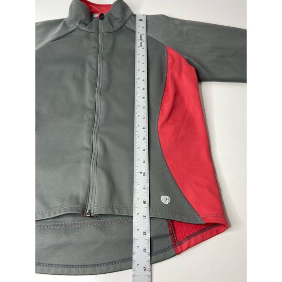 Pearl Izumi Cycling Top Long Sleeve Full Zip High Neck Color Block Red Gray M - Picture 9 of 9